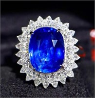 5.56ct Natural Sapphire Ring in 18k Yellow Gold
