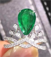 1.77ct Natural Emerald Ring, 18k gold