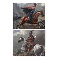 PAIR PERIOD RUSSIAN MILITARY PAINTINGS