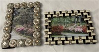 Ornate picture frames w/ floral photos  (2)