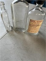 3 glass bottles