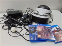 PS4 VR Head Set with Controls and Games - Works