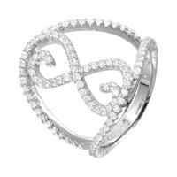 Sterling Silver Infinity Symbol Crystal Ring