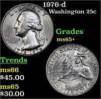 1976-d Washington Quarter 25c Grades GEM+ Unc