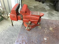 Iron work stand with vise & ring roller