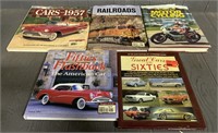 (5) Cars, Motorcycles & Railroad Books