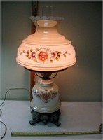 Vtg Hand Painted GWTW Style Lamp 27"