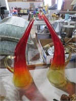 15" MID CENTURY KANAWHA  AMBERINA PITCHERS