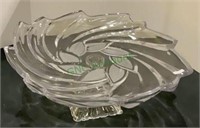 Unique crystal pedestal cake plate with square