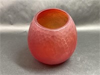 Red and Orange Colored Glass Vase