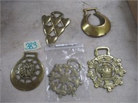 VINTAGE BRASS HORSE HARNESS MEDALIONS, 5