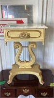 Harp Table with Marble Top