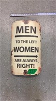 Men To The Left Women Are Always Right Sign