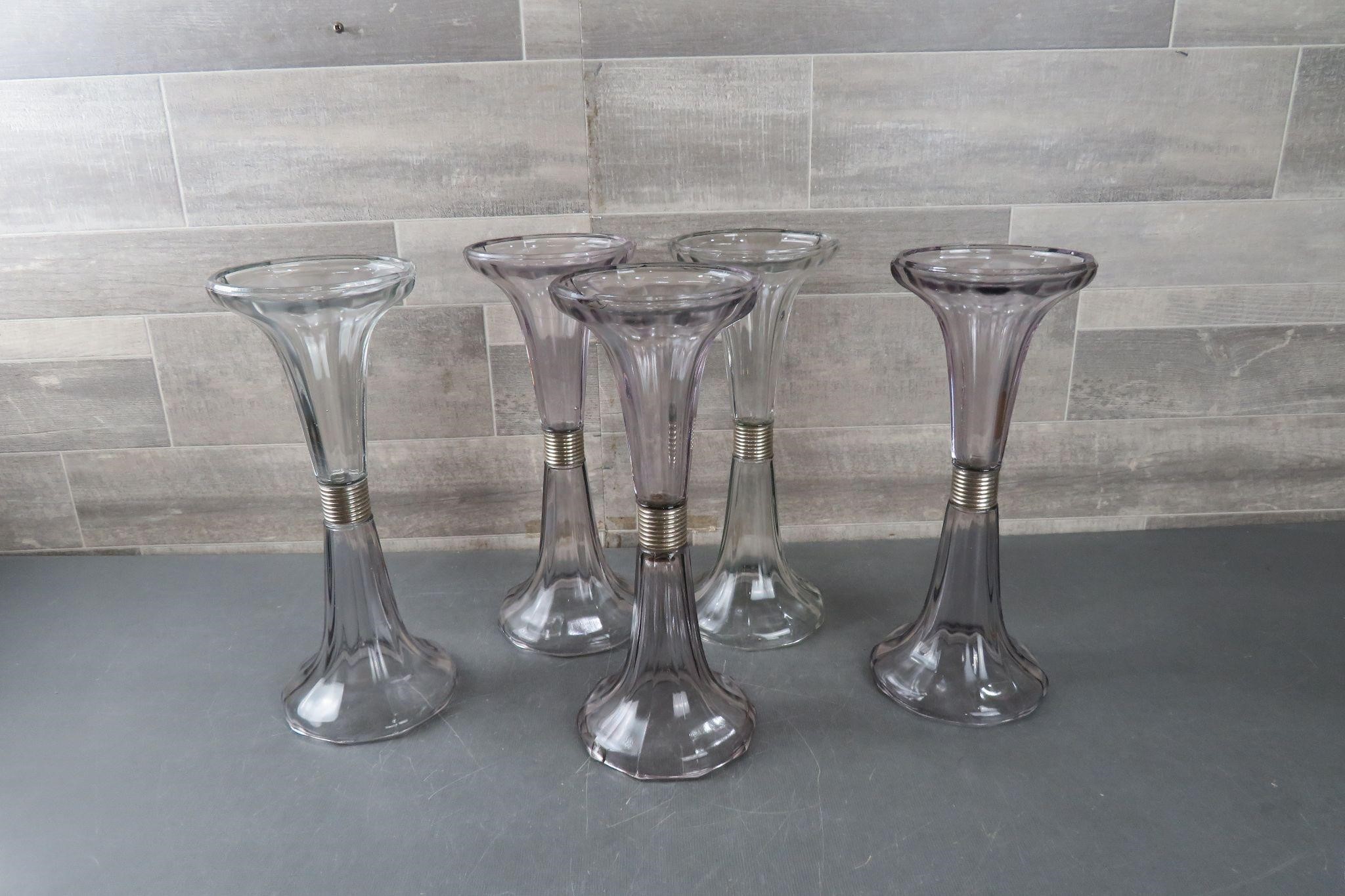 ANTIQUE SODA FOUNTAIN GLASS SHELF STANDS 12.5" H