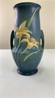 Roseville Zephyr Lilly blue pottery vase 138-10"
