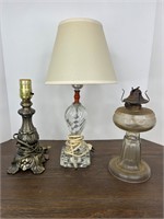 Lot of Lamps- Oil & Electric