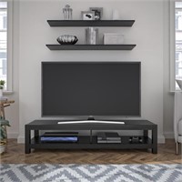 B4049  Mainstays Parsons TV Stand, 65", Black Oak