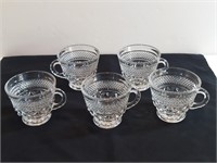 5pc Teacups Wexford Pattern Anchor Hocking