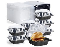 Clamshell Take Out Containers, Anti-Fog 55Pk