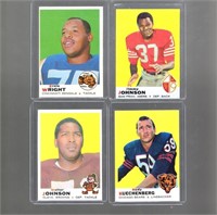 Lot of 4 1969 Topps Vintage Football Cards