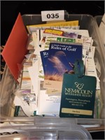 CONTAINER OF GOLF SCORE CARDS, RULES & OTHER