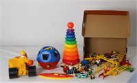 VINTAGE FISHER PRICE FIGURES AND CHILDRENS TOYS