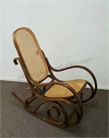 Vintage Thonet Style Bentwood & Cane Rocking Chair