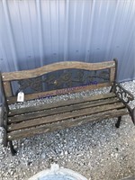 Small yard bench, 3ft wide, seat is approx. 12"T