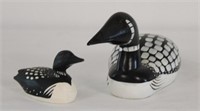 PAIR OF CARVED PAINTED CANADIAN LOONS