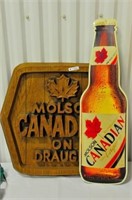 2 Molson Canadian Beer Signs