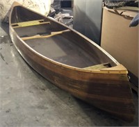 15ft Wood Canoe Built In Seats (Damaged Bottom)