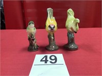 Three Bird Figurines