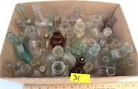 Box of old bottles, misc.