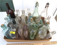 Box of old bottles, misc.