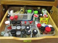 All spices and misc in bottom cabinet
