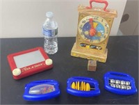 Kids toys Etch a Sketch, Fisher Price Clock,