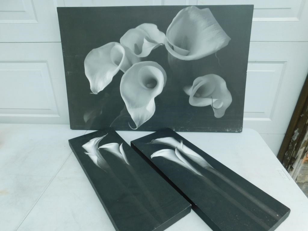 Set of 3 print on canvas calla lillies