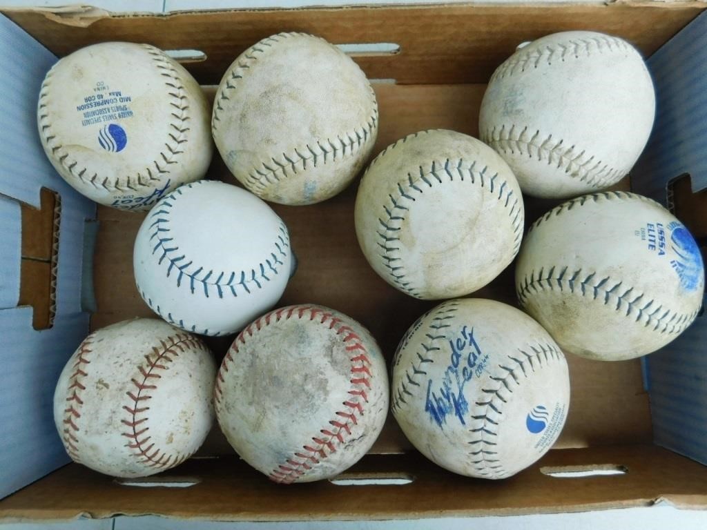 Nine softballs.