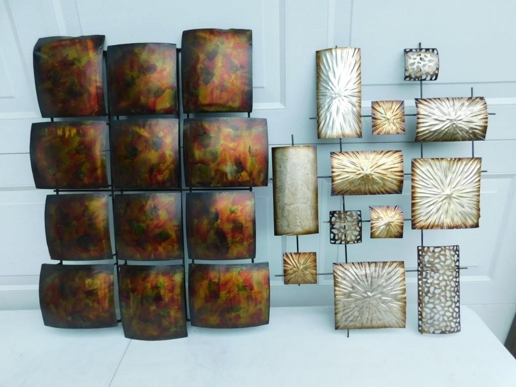 Two metal wall sculptures