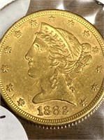 1269- 1882 EX/FINE $5 GOLD LIBERTY HEAD COIN