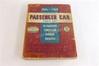 1934 - 1939 Original Passenger Car Parts Book
