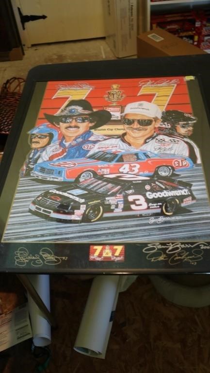 Richard Petty Dale Earnhart Poster Framed