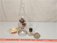 Vintage lantern and glass frog