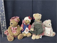 Lot of (4) Boyd's Bear's Stuffed Animals