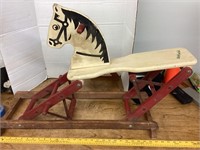 Early child's wooden rocking horse