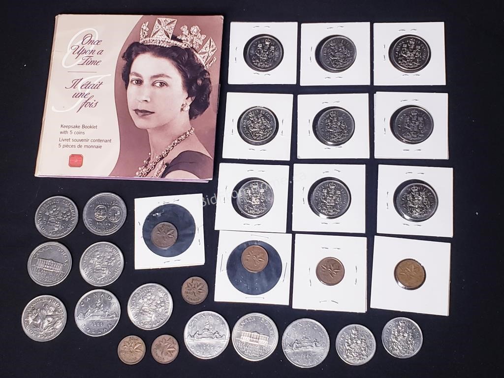 10 - CDN SILVER DOLLARS + 11 - CDN 50 CENT COINS