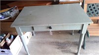 OLD GRAY TABLE W/ DRAWER
