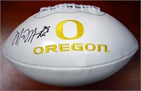 Marcus Mariota Autographed White Logo Football