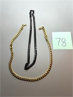 Gold and Black Thick Chain Necklaces (new)