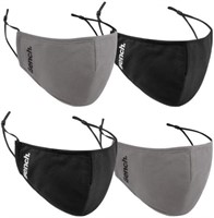 Bench. 4-Pk Fabric Masks, Breathable, Adjustable